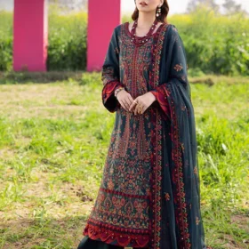 Lawn-3PC Embroidered Shirt with Chiffon Embroidered Dupatta- 5085