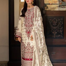 Lawn-3PC Embroidered Shirt With Digital Printed Jauqard Dupatta-5051