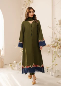 Lawn-3PC Embroidered Shirt with Plain Dyed Chiffon Dupatta-5083