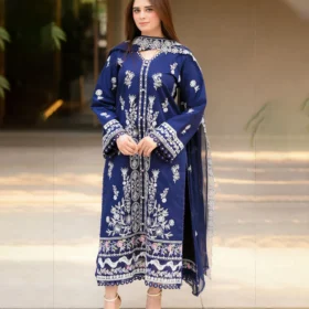 Lawn-3PC Embroidered Shirt with Chiffon Embroidered Dupatta-5061