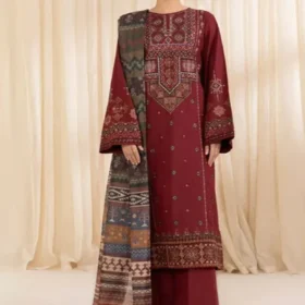 Lawn-3PC Embroidered Shirt with Digital Printed Jacquard Dupatta-5066