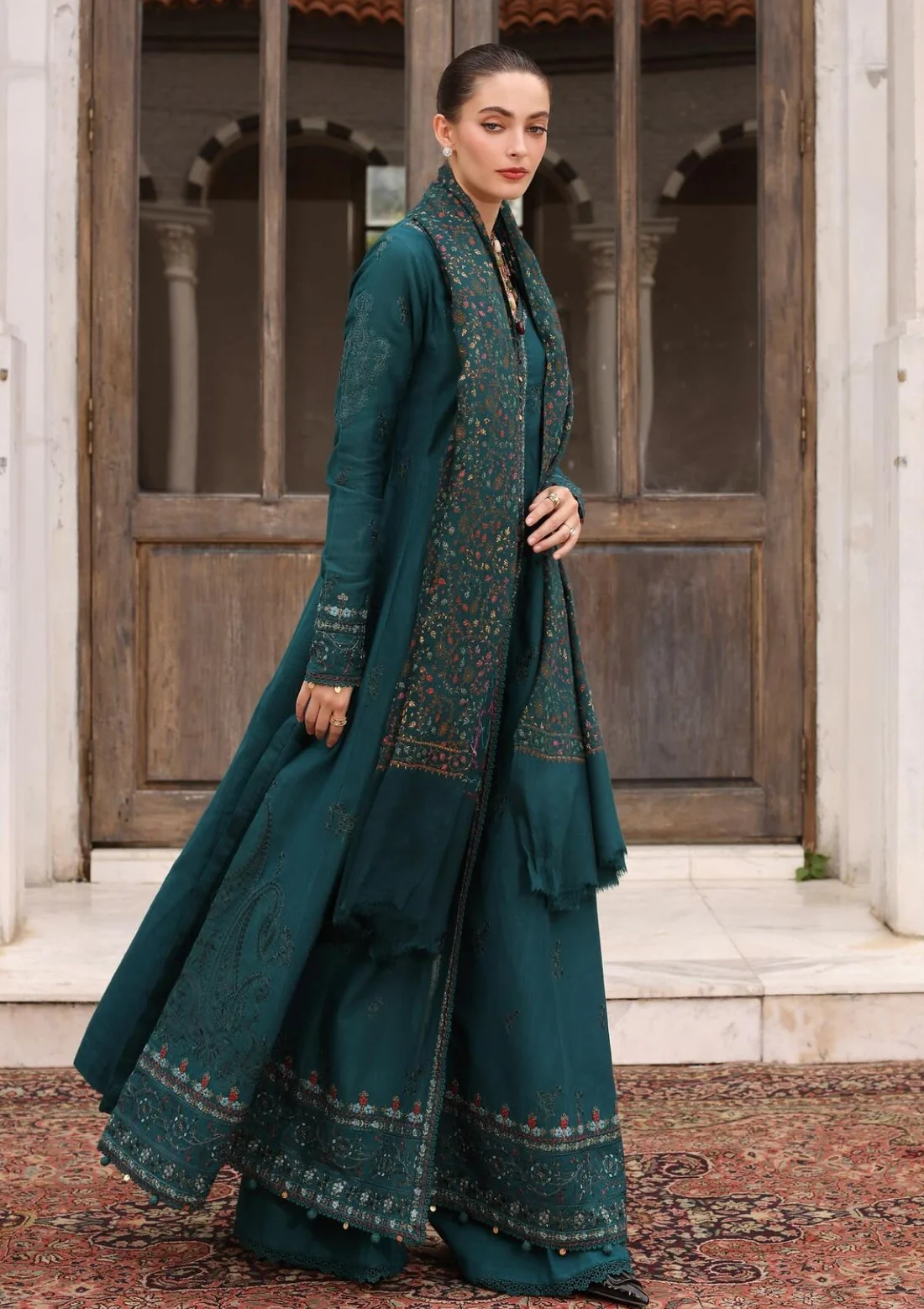 3PC Lawn Embroidered Shirt With Digital Printed Jauqard Dupatta-5128 - Image 4