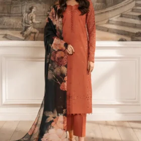 Lawn-3PC Embroidered Shirt with Digital Printed Chiffon Dupatta-5072