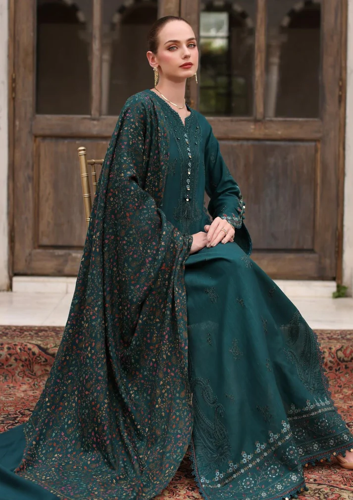 3PC Lawn Embroidered Shirt With Digital Printed Jauqard Dupatta-5128 - Image 2