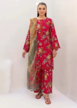 3PC Lawn Printed Shirt With Digital Printed Dupatta-1612