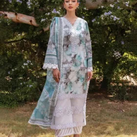 3PC Lawn Printed Shirt With Digital Printed Dupatta-1624