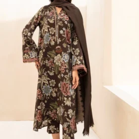 3PC Lawn Printed Shirt With Voile Printed Dupatta-1510