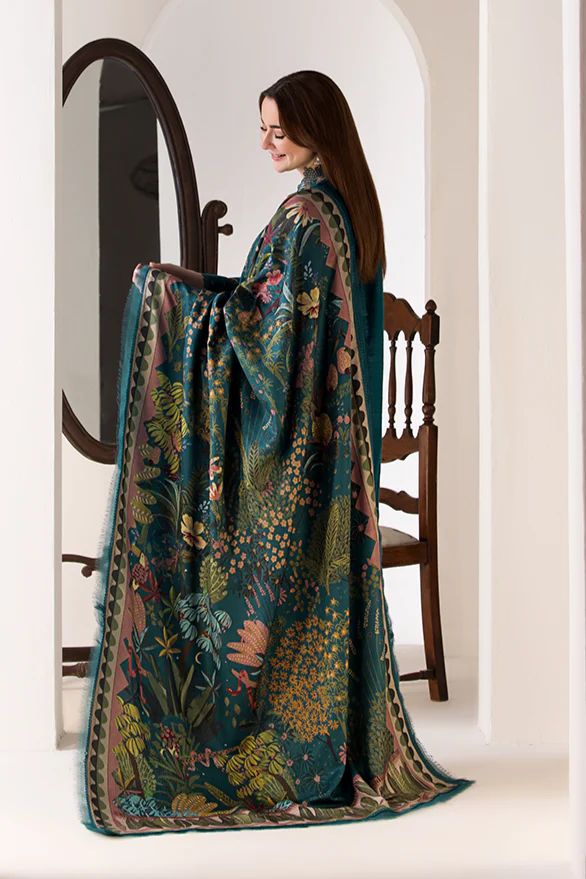 3PC LAWN EMBROIDERED SHIRT WITH DIGITAL PRINTED JACQUARD DUPATTA - 5026 - Image 2