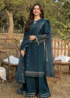 Lawn-3PC Embroidered Shirt with Organza Sequins Embroidered Dupatta- 5062