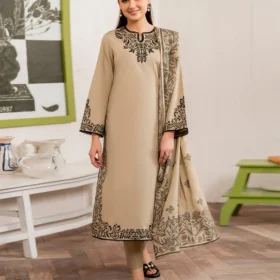 3PC Lawn Embroidered Shirt with Digital Printed Jacquard Dupatta-5093