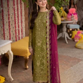 Lawn 3PC Embroidered With Chiffon Embroidered Dupatta-5020