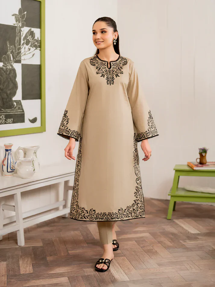 3PC Lawn Embroidered Shirt with Digital Printed Jacquard Dupatta-5093 - Image 2