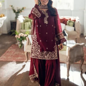 Lawn-3PC Embroidered Shirt With Embroidered Cotton Viscose Dupatta-5169