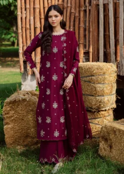 Lawn-3PC Embroidered Shirt With Chiffon Sequins Embroidered Dupatta-5060