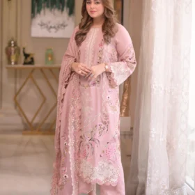 Lawn-3PC Embroidered Shirt With Embroidered Cotton Viscose Dupatta-5107