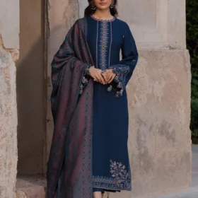 Lawn-3PC Embroidered Shirt With Digital Printed Jauqard Dupatta-5054