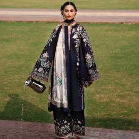 Lawn-3PC Embroidered Shirt With Digital Printed Jauqard Dupatta-5077