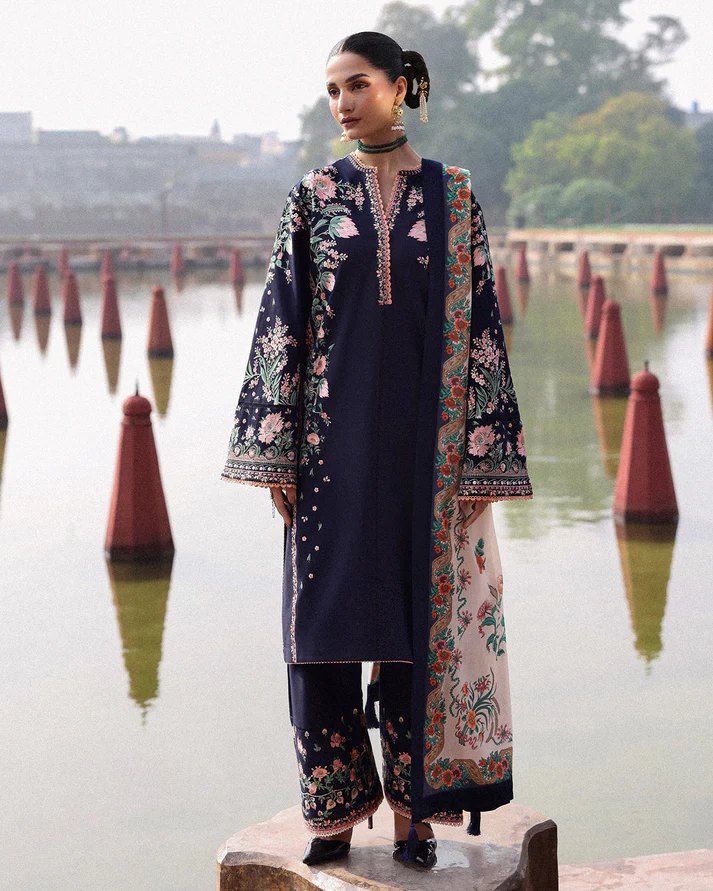 Lawn-3PC Embroidered Shirt With Digital Printed Jauqard Dupatta-5077 - Image 2