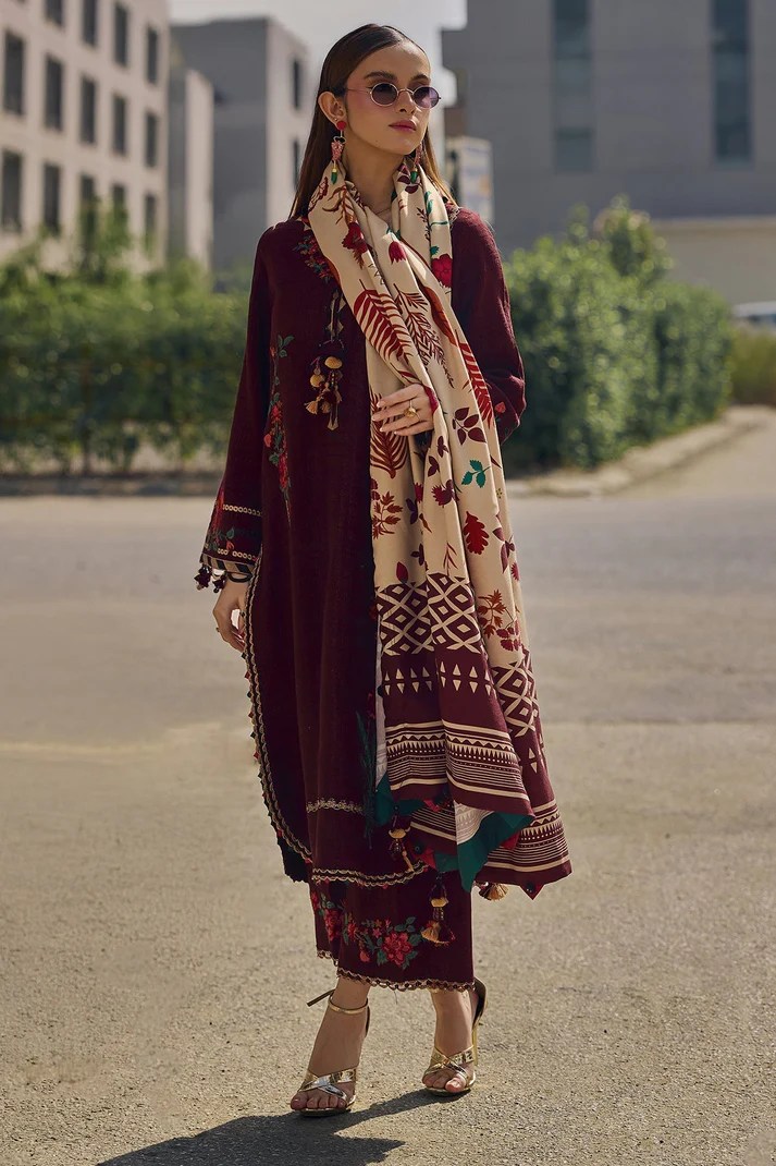 Lawn-3PC Embroidered with Digital Printed Jacquard Dupatta-5021 - Image 4