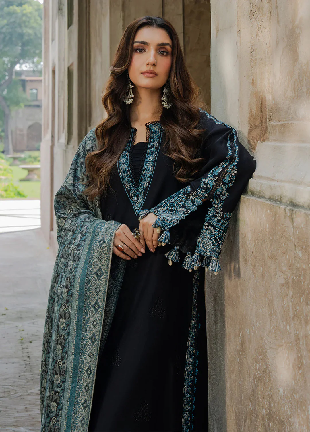 Lawn-3PC Embroidered Shirt With Digital Printed Jauqard Dupatta-5048 - Image 2