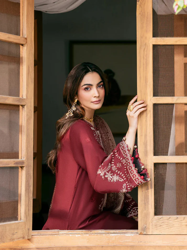 3PC Lawn Embroidered Shirt With Digital Printed Jauqard Dupatta-5118 - Image 6