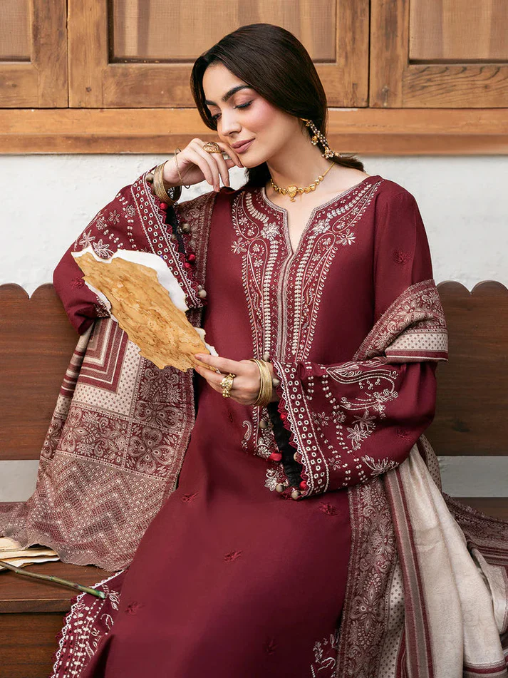 3PC Lawn Embroidered Shirt With Digital Printed Jauqard Dupatta-5118 - Image 4