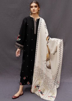 3PC Lawn Embroidered Shirt With Digital Printed Jauqard Dupatta-5007