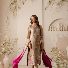 Lawn-3PC Embroidered Shirt with Chiffon Tie Dye Dupatta- 5105