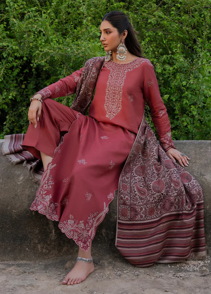 Lawn-3PC Embroidered Shirt with Digital Printed Jacquard Dupatta-5053 - Image 3