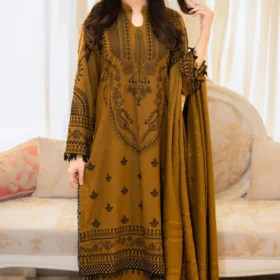 Lawn-3PC Embroidered Shirt with Embroidered Cotton Net Dupatta -5106