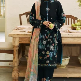 Lawn-3PC Embroidered Shirt with Digital Printed Jacquard Dupatta-1172