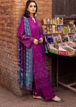 Lawn-3PC Embroidered Shirt with Digital Printed Jacquard Dupatta-1205