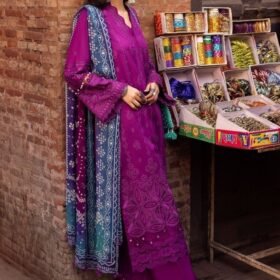 Lawn-3PC Embroidered Shirt with Digital Printed Jacquard Dupatta-1205