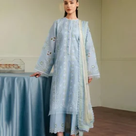 Lawn-3PC Embroidered Shirt with Digital Printed Jacquard Dupatta-1308