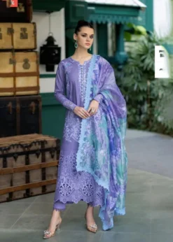 Lawn-3PC Embroidered Shirt with Digital Printed Jacquard Dupatta - 1329