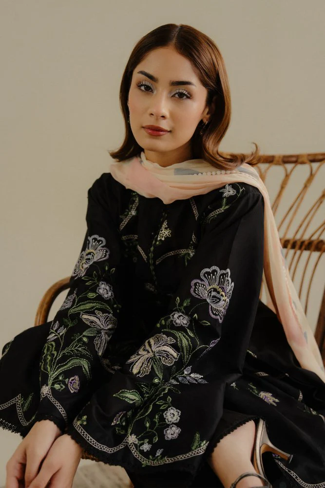 Lawn-3PC Embroidered Shirt with Digital Printed Jacquard Dupatta-1384 - Image 2