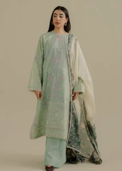 Lawn-3PC Embroidered Shirt with Digital Printed Jacquard Dupatta-1388