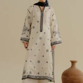 Lawn-3PC Embroidered Shirt with Digital Printed Jacquard Dupatta-1400