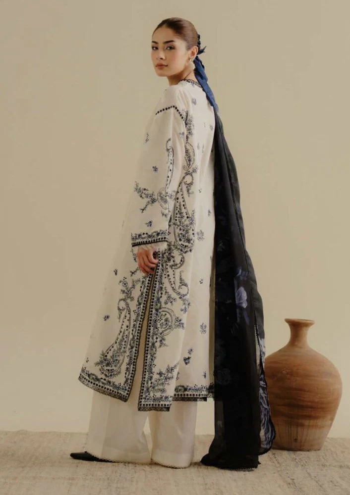 Lawn-3PC Embroidered Shirt with Digital Printed Jacquard Dupatta-1400 - Image 3