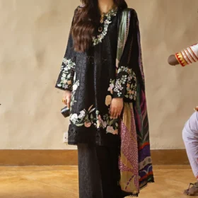 Lawn-3PC Embroidered Shirt with Digital Printed Jacquard Dupatta-1403