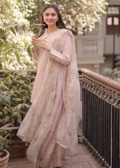 Lawn-3PC Embroidered Shirt with Digital Printed Jacquard Dupatta-1422