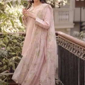 Lawn-3PC Embroidered Shirt with Digital Printed Jacquard Dupatta-1422