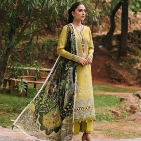 Lawn-3PC Embroidered Shirt with Digital Printed Jacquard Dupatta-1423
