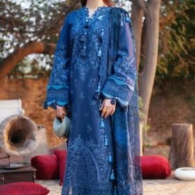 Lawn-3PC Embroidered Shirt with Digital Printed Jacquard Dupatta-1424