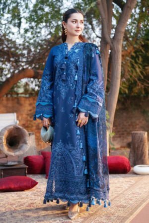 Lawn-3PC Embroidered Shirt with Digital Printed Jacquard Dupatta-1424