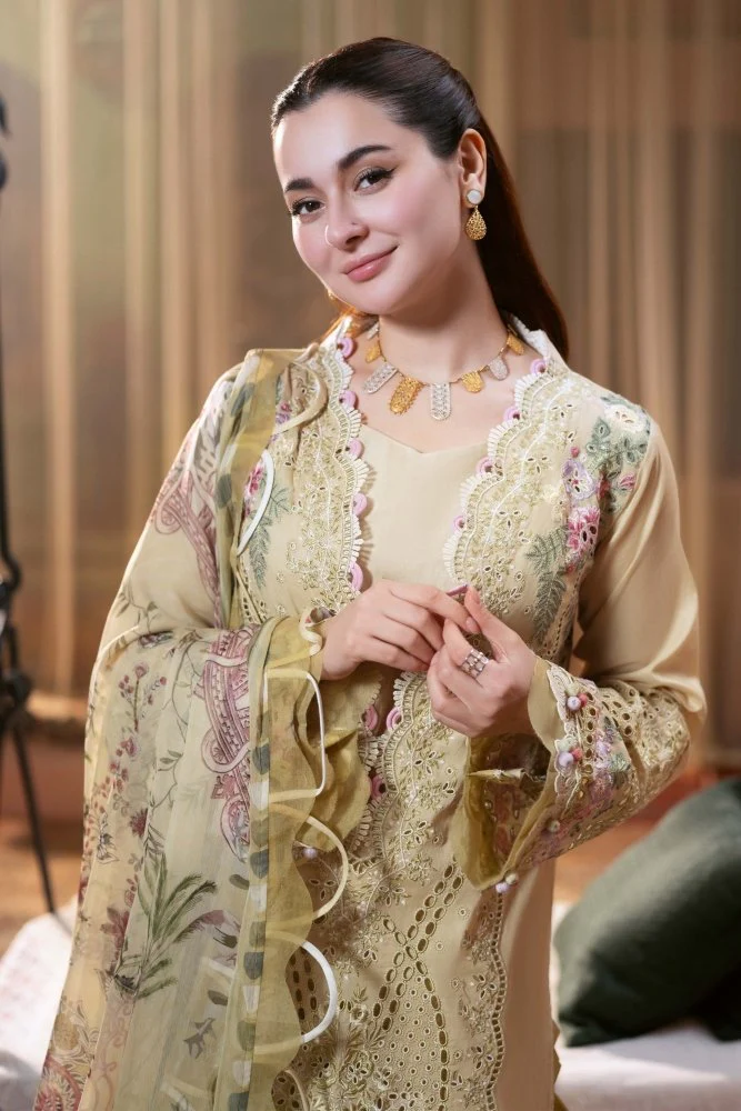 Lawn-3PC Embroidered Shirt with Digital Printed Jacquard Dupatta-1426 - Image 2