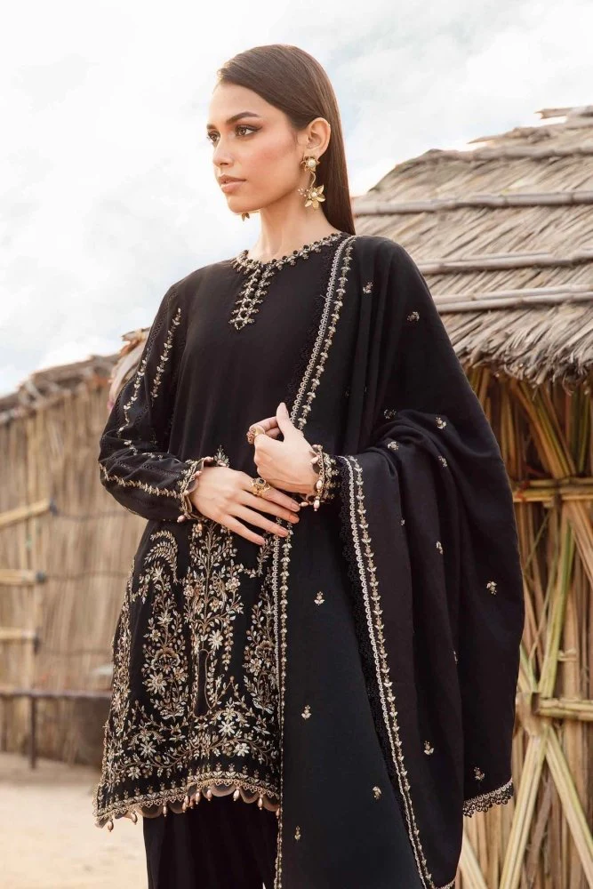 Lawn 3PC Embroidered Shirt with Embroidered Dupatta-1077 - Image 2