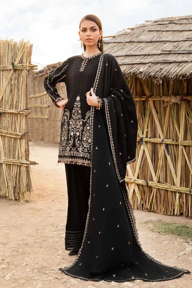 Lawn 3PC Embroidered Shirt with Embroidered Dupatta-1077