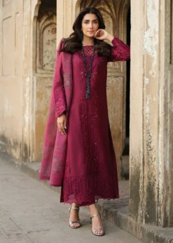 Lawn-3PC Embroidered Shirt with Organza Digital Printed Dupatta-1412