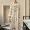 Lawn-3PC Embroidered Shirt with Organza Embroidered Dupatta-1168